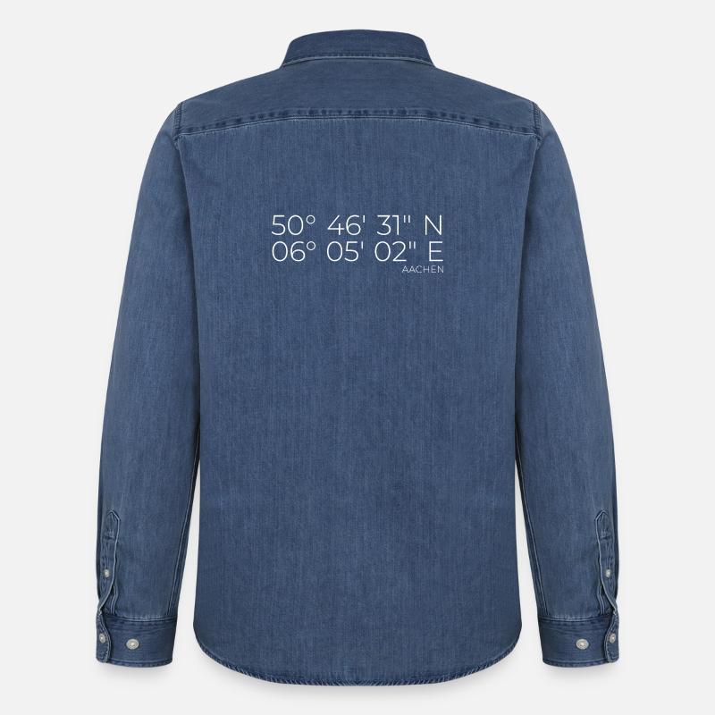 coordinates Aachen - Men’s Organic Denim Shirt by Stanley/Stella - mid washy