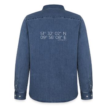 coordonnées Göttingen - Chemise en denim homme bio Stanley/Stella - bleu moyen délavé  - Dos - AI Model Male 185 light (185cm)
