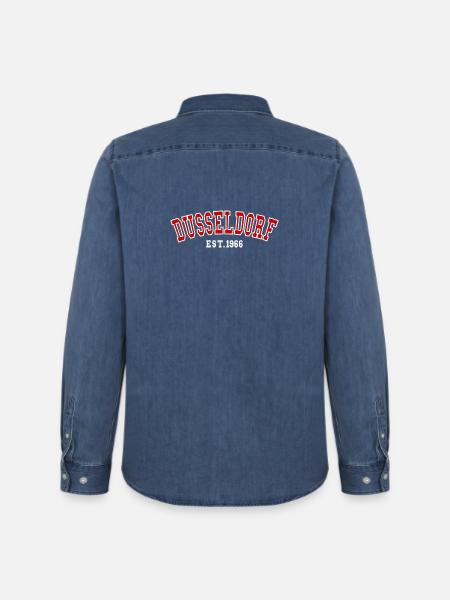 Dusseldorf Est. 1966 - Men’s Organic Denim Shirt by Stanley/Stella - mid washy 