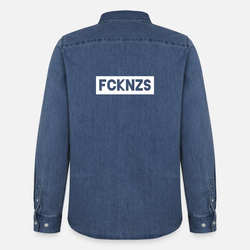 FCK NZS - Männer Jeanshemd Organic von Stanley/Stella - verwaschenes Mittelblau 