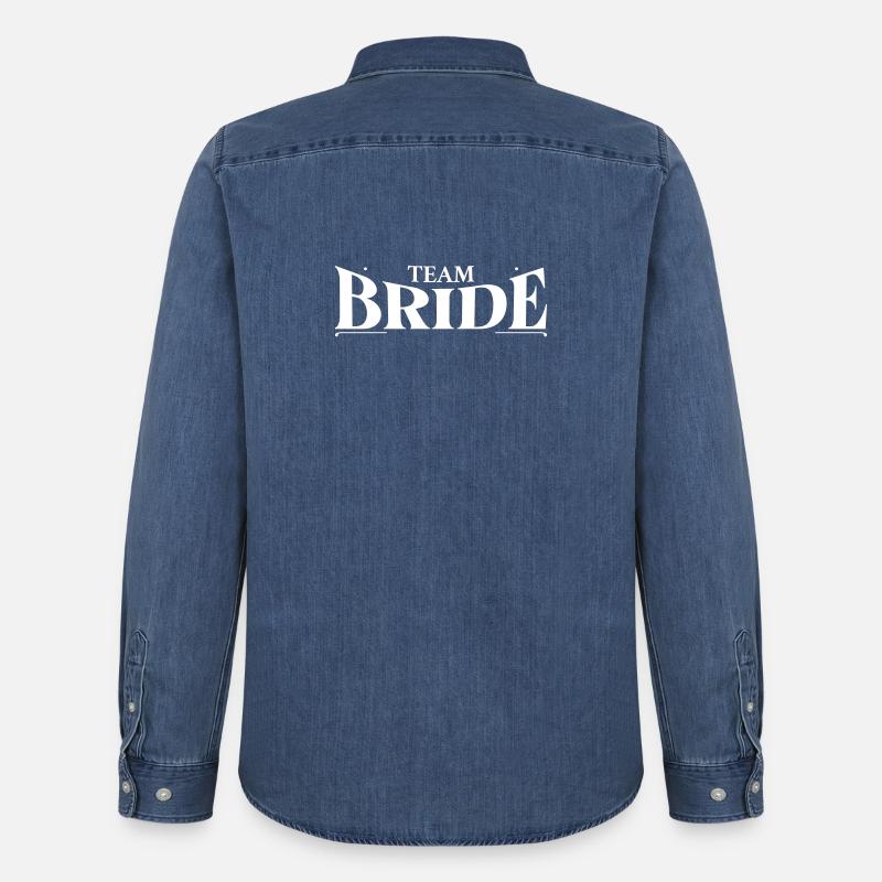 Team Bride! - Männer Jeanshemd Organic von Stanley/Stella - verwaschenes Mittelblau