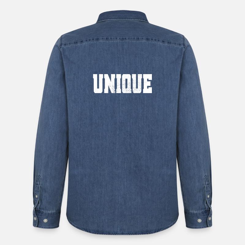 Unique Einzigartig Unikat Selbstwert Einzig Artig - Männer Jeanshemd Organic von Stanley/Stella - verwaschenes Mittelblau 