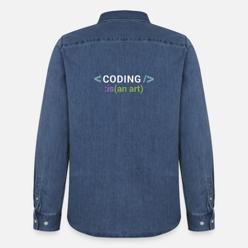 Programmieren ist eine Kunst - Männer Jeanshemd Organic von Stanley/Stella - verwaschenes Mittelblau 