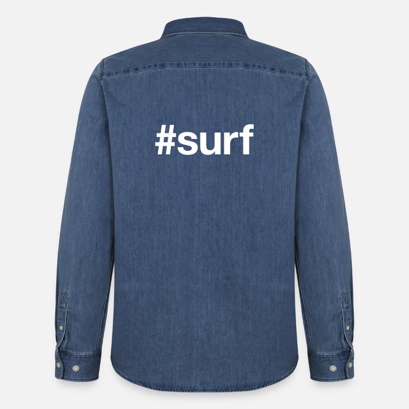 SURF Surfer Surfboard - Männer Jeanshemd Organic von Stanley/Stella - verwaschenes Mittelblau 