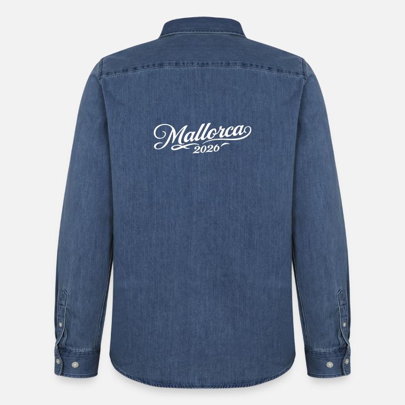 Mallorca 2026 - Männer Jeanshemd Organic von Stanley/Stella - verwaschenes Mittelblau 