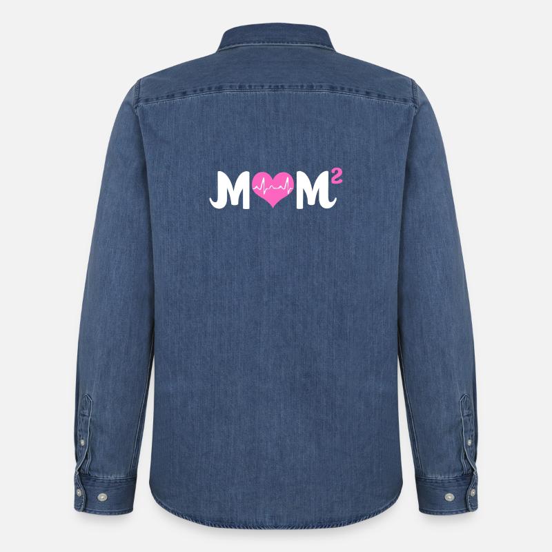 Zwillinge Mama Zwilling Mutter Geschenk - Männer Jeanshemd Organic von Stanley/Stella - verwaschenes Mittelblau 