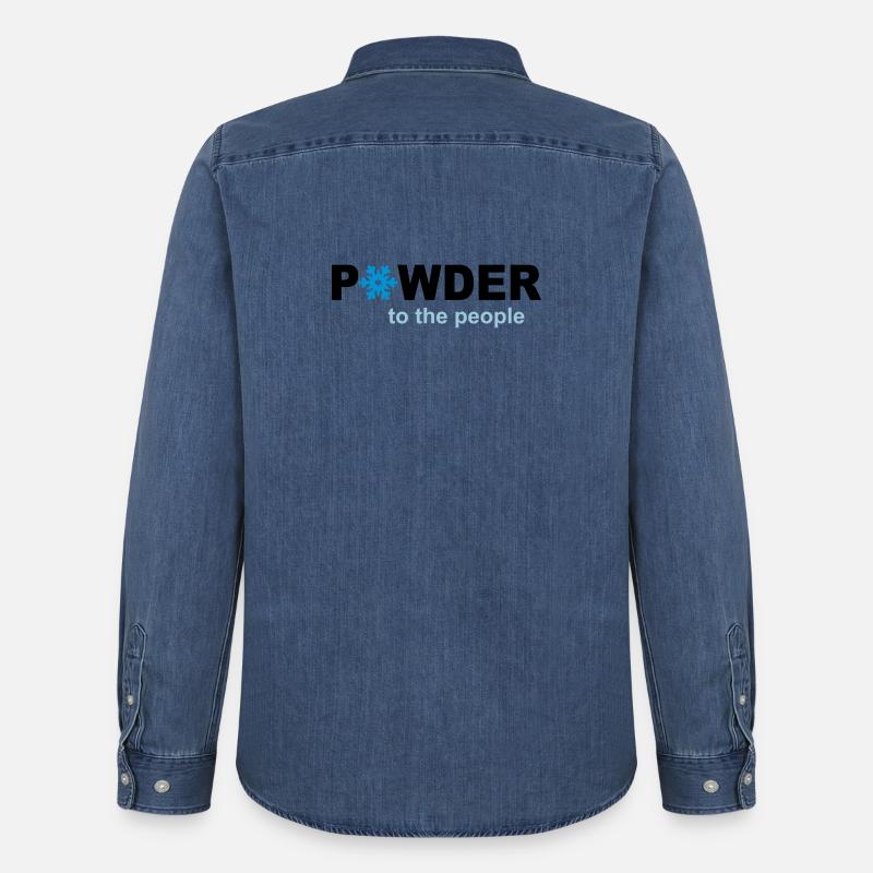 Schnee - Männer Jeanshemd Organic von Stanley/Stella - verwaschenes Mittelblau 