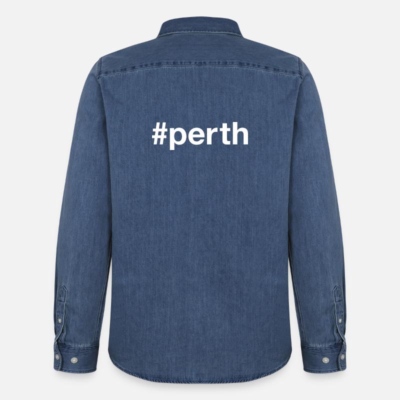 PERTH Australia Australien - Männer Jeanshemd Organic von Stanley/Stella - verwaschenes Mittelblau