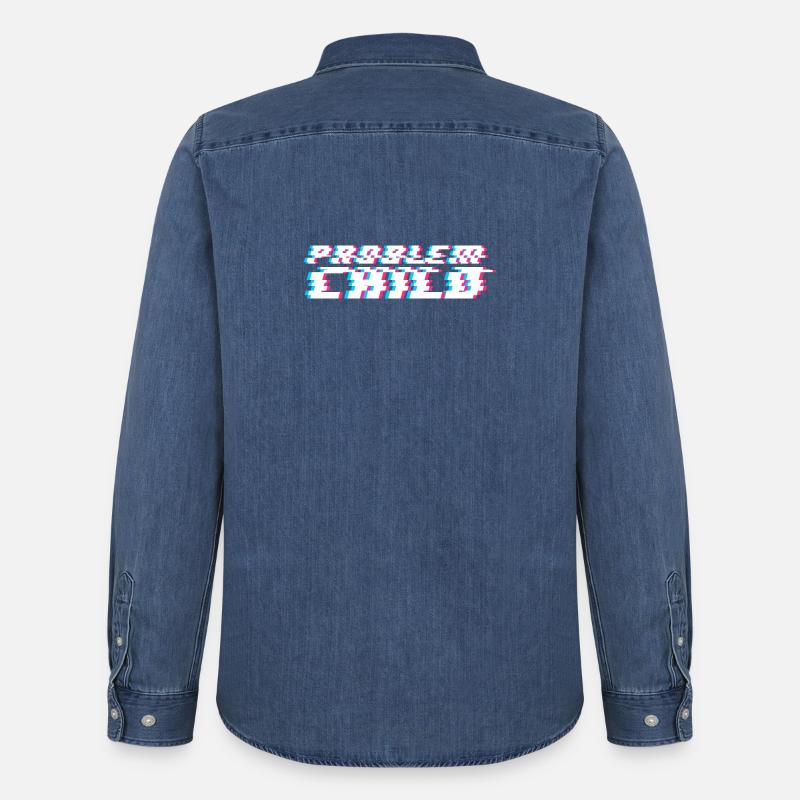 Problem Child - Männer Jeanshemd Organic von Stanley/Stella - verwaschenes Mittelblau 