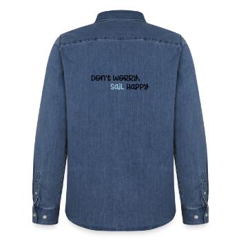 voile - Chemise en denim homme bio Stanley/Stella - bleu moyen délavé  - Dos - AI Model Male 185 light (185cm)