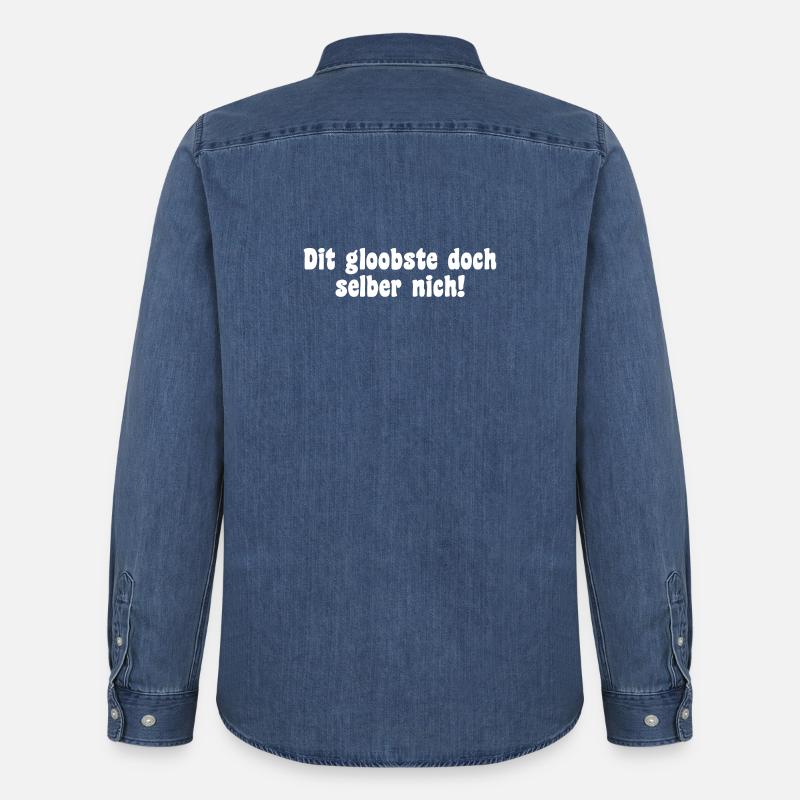 Berlin Spruch Dialekt - Männer Jeanshemd Organic von Stanley/Stella - verwaschenes Mittelblau 