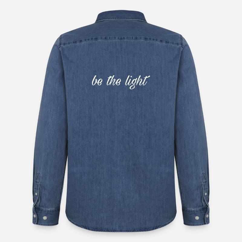 Be the light - Männer Jeanshemd Organic von Stanley/Stella - verwaschenes Mittelblau 
