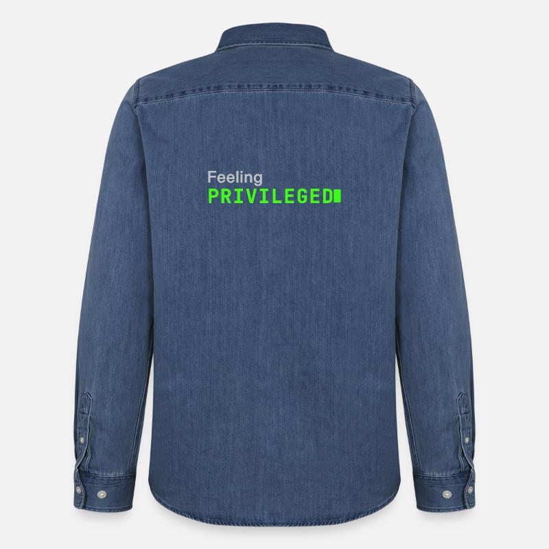 Feeling Privileged | Developer mood - Männer Jeanshemd Organic von Stanley/Stella - verwaschenes Mittelblau