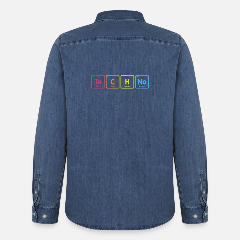 Techno-Elemente - Männer Jeanshemd Organic von Stanley/Stella - verwaschenes Mittelblau 