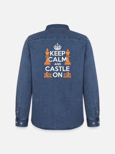 Keep Calm And Castle On - Men’s Organic Denim Shirt by Stanley/Stella - mid washy