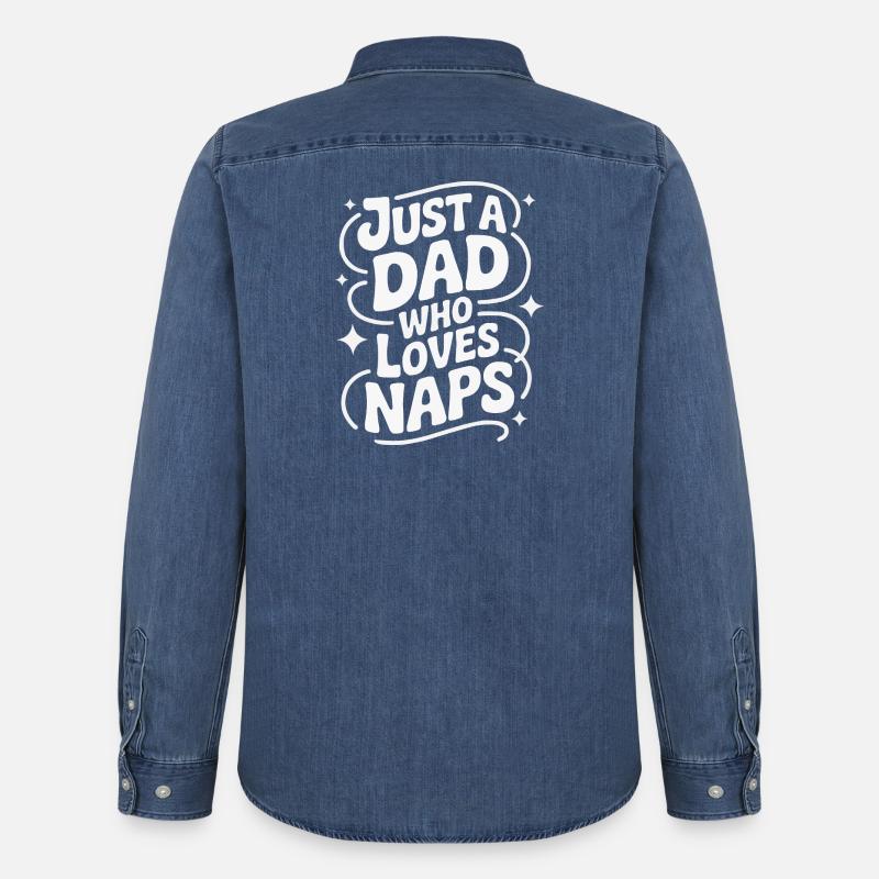 Solo un papà che ama i pisolini - Camicia in denim uomo bio di Stanley/Stella - blu medio slavato