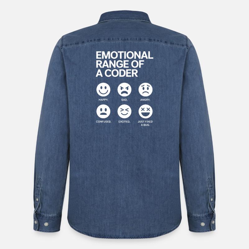 Emotionale Bandbreite eines Programmierers - Männer Jeanshemd Organic von Stanley/Stella - verwaschenes Mittelblau