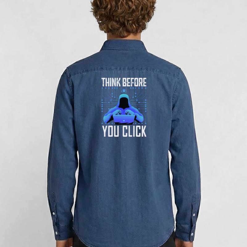 Hacker Hacker Programmeur Cybersécurité Linux Chemise en denim homme bio Stanley/Stella