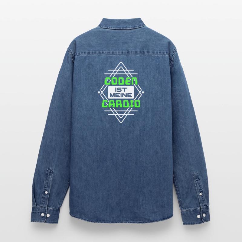 Coden Statement Developer Computerfreak Skripting Männer Jeanshemd Organic von Stanley/Stella