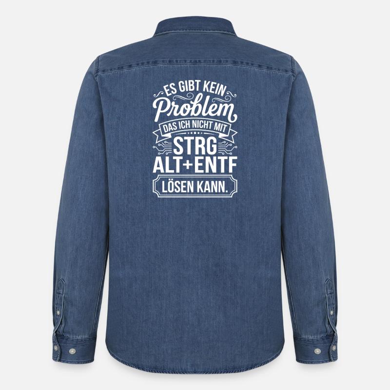 Kein Problem Mit Ctrl Alt Entf - Männer Jeanshemd Organic von Stanley/Stella - verwaschenes Mittelblau 