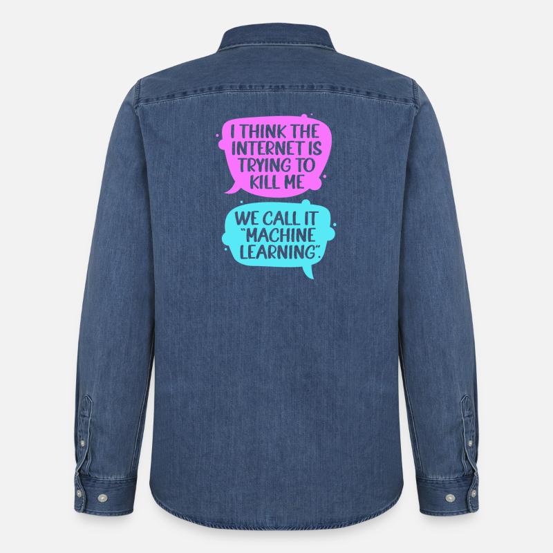 Programmeur GPT Coder - Chemise en denim homme bio Stanley/Stella - bleu moyen délavé 