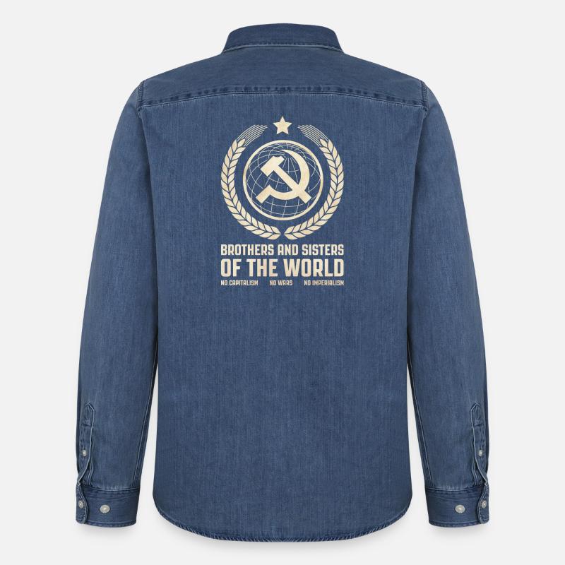 L'internazionalismo comunista - Camicia in denim uomo bio di Stanley/Stella - blu medio slavato