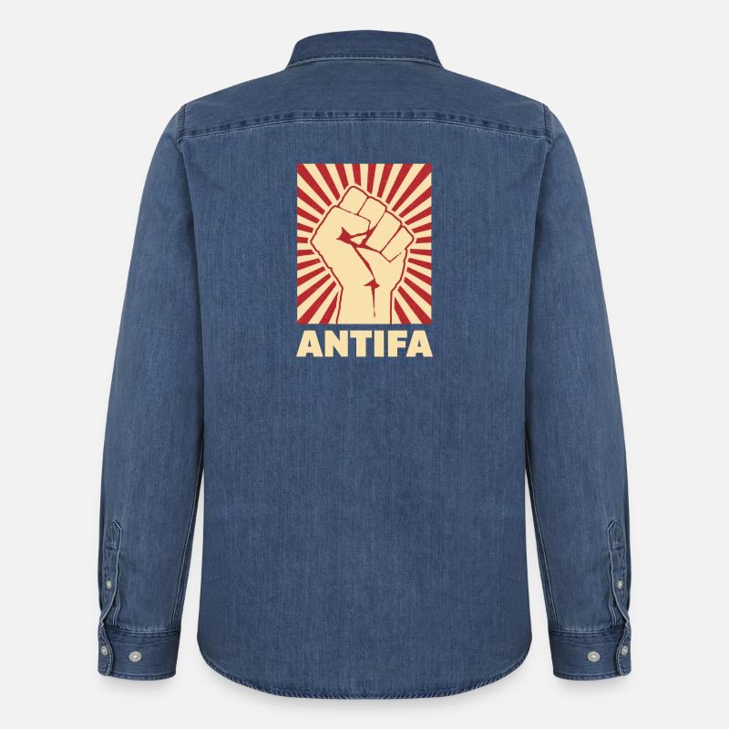 Antifa - Camicia in denim Stanley/Stella - blu medio slavato 