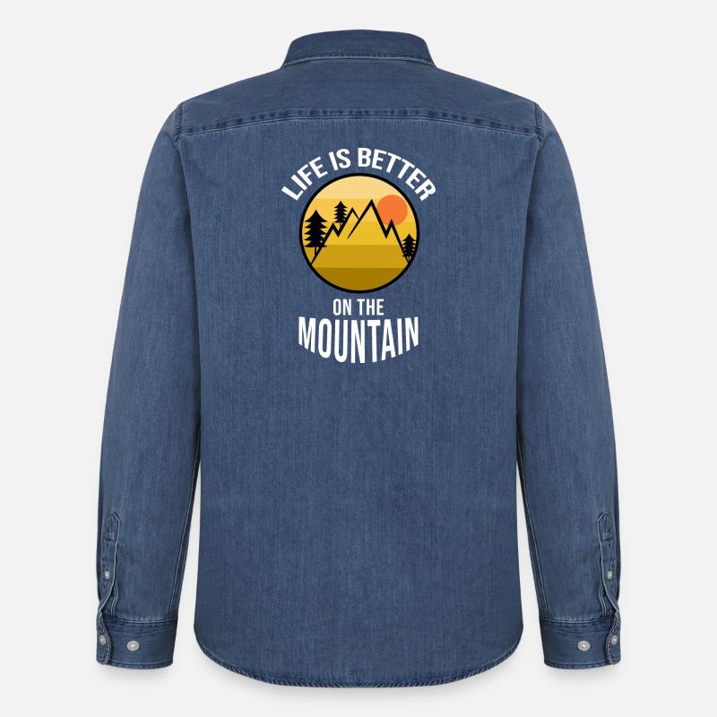 Wanderung Wandern Wanderer Statement Klettersteig - Männer Jeanshemd Organic von Stanley/Stella - verwaschenes Mittelblau