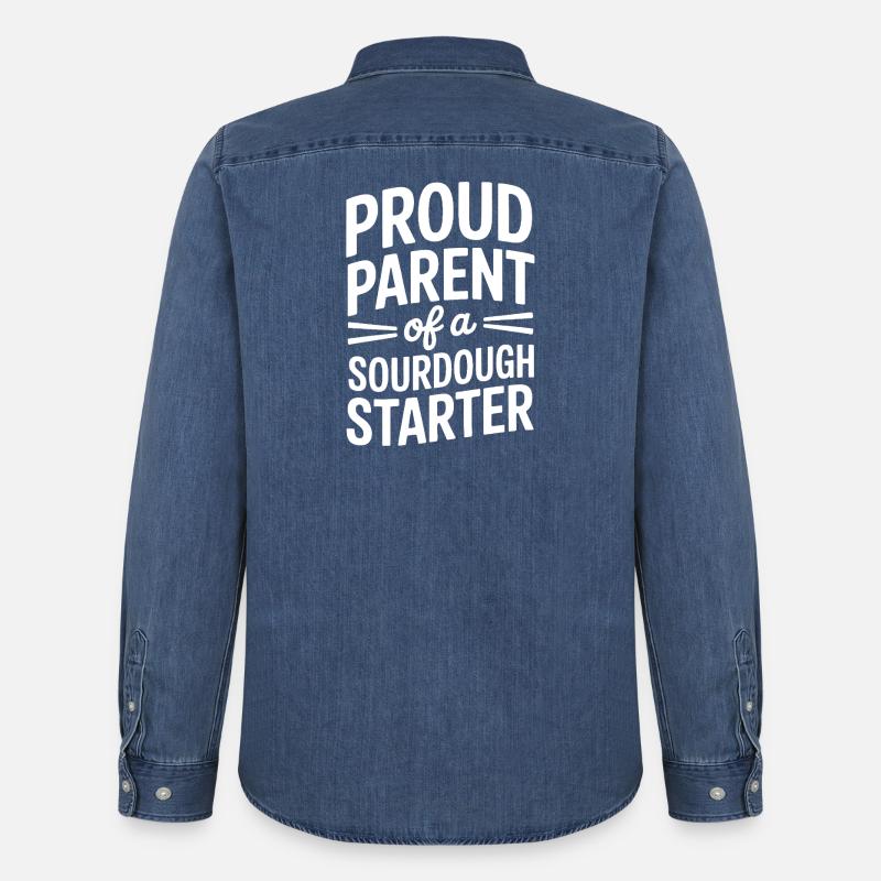 Stolzer Elternteil eines Sauerteigstarters - Männer Jeanshemd Organic von Stanley/Stella - verwaschenes Mittelblau 