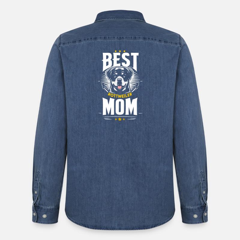 Beste Mama, Rottweilers beste Mama - Männer Jeanshemd Organic von Stanley/Stella - verwaschenes Mittelblau 