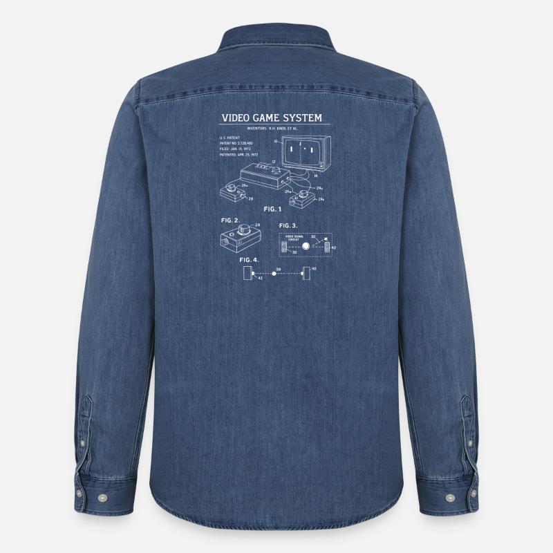 Progetto Console Retrò - Camicia in denim uomo bio di Stanley/Stella - blu medio slavato 
