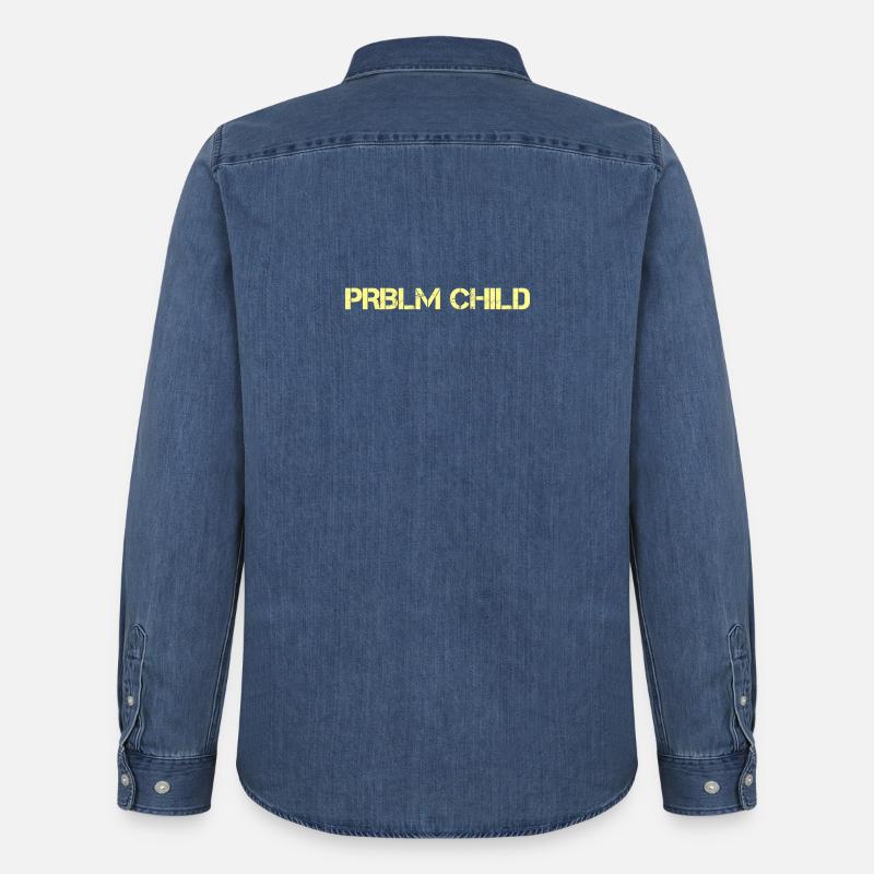 Problem child - Männer Jeanshemd Organic von Stanley/Stella - verwaschenes Mittelblau 