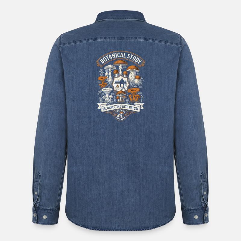 Botanical Study - Männer Jeanshemd Organic von Stanley/Stella - verwaschenes Mittelblau 