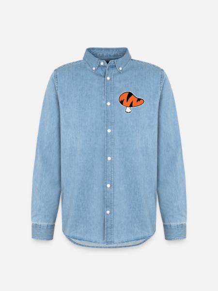 Tigerpilz Logo STICK-Variante - Männer Jeanshemd Organic von Stanley/Stella - verwaschenes Hellblau