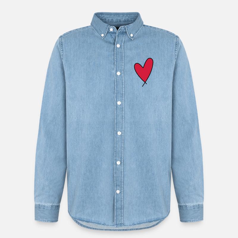 Symbol Herz - Männer Jeanshemd Organic von Stanley/Stella - verwaschenes Hellblau