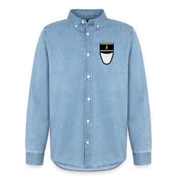 Gendarme Képi G.M. (Mobile Constable) - Men’s Organic Denim Shirt by Stanley/Stella - light wash - Front - AI Model Male 185 light (185cm)