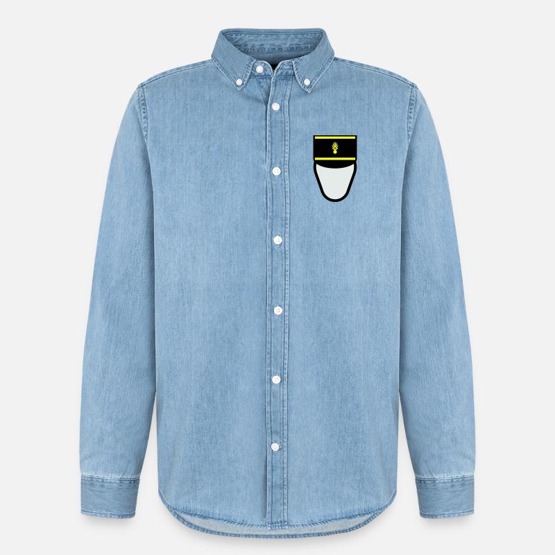 Gendarm Képi G.M. (Mobile Constable) - Männer Jeanshemd Organic von Stanley/Stella - verwaschenes Hellblau