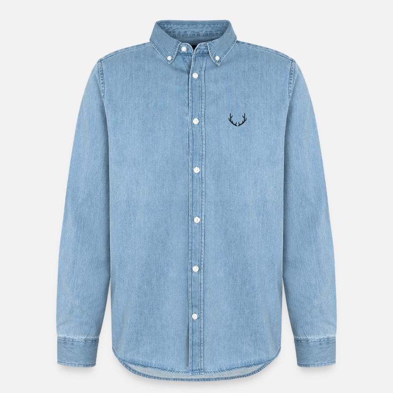 Corna - Camicia in denim uomo bio di Stanley/Stella - azzurro chiaro slavato