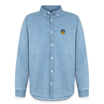 OVNI - Chemise en denim homme bio Stanley/Stella - bleu clair délavé - Devant - AI Model Male 185 light (185cm)