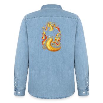 Cobra - Männer Jeanshemd Organic von Stanley/Stella - verwaschenes Hellblau - Hinten - AI Model Male 185 light (185cm)