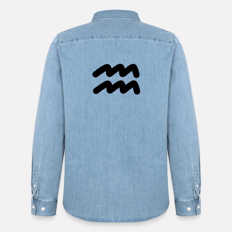 Wassermann Sternzeichen Wassermann - Männer Jeanshemd Organic von Stanley/Stella - verwaschenes Hellblau