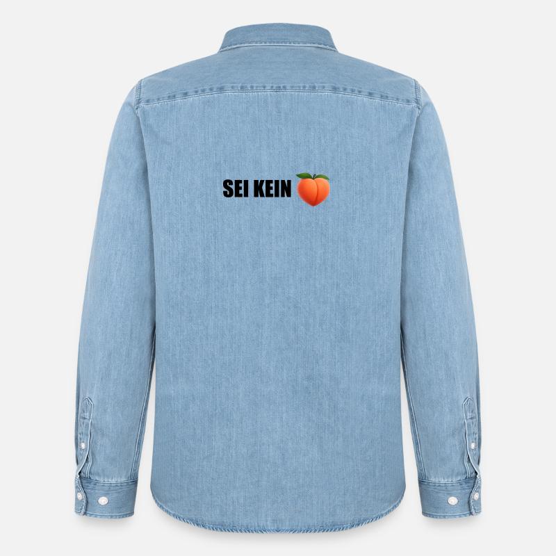Sei Kein Peach - Männer Jeanshemd Organic von Stanley/Stella - verwaschenes Hellblau