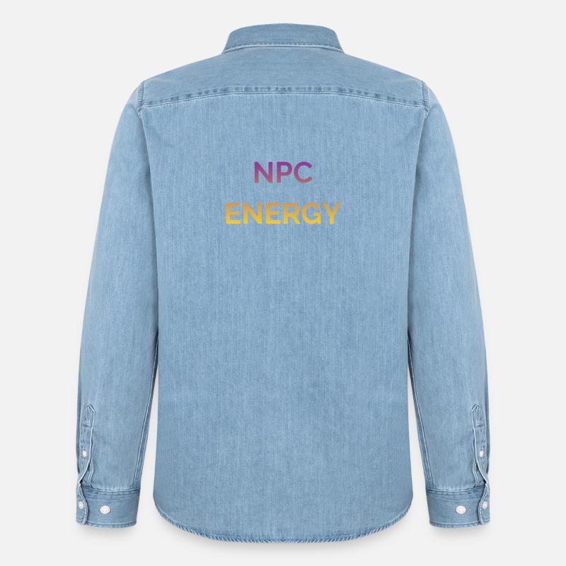 NPC Energie Gradient Logo - Männer Jeanshemd Organic von Stanley/Stella - verwaschenes Hellblau