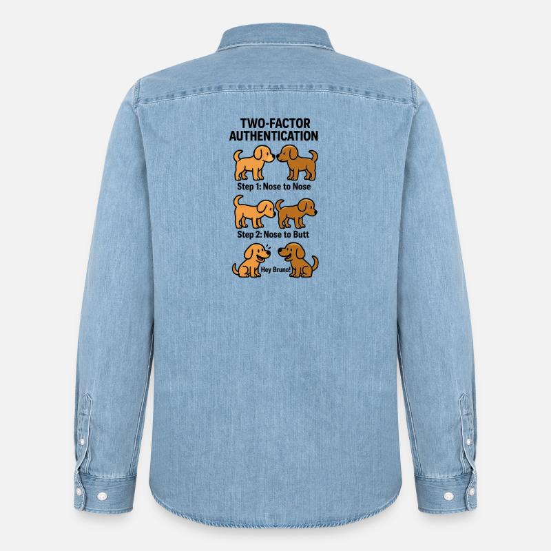 Two Factor Authentication Hunde - Männer Jeanshemd Organic von Stanley/Stella - verwaschenes Hellblau