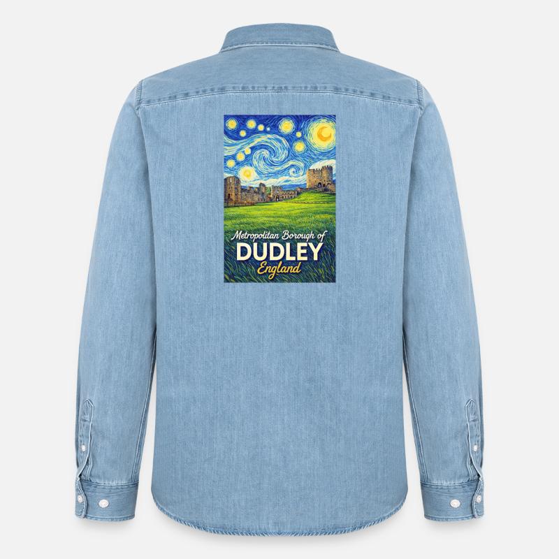 Dudley England Notte Stellata - Camicia in denim uomo bio di Stanley/Stella - azzurro chiaro slavato