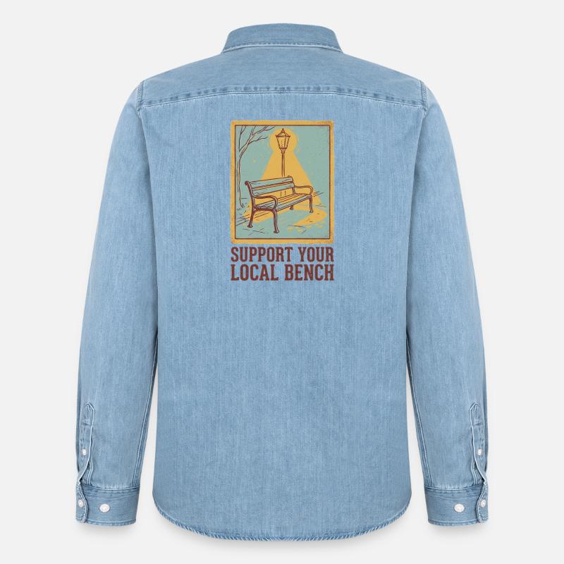 Support Bench - Männer Jeanshemd Organic von Stanley/Stella - verwaschenes Hellblau
