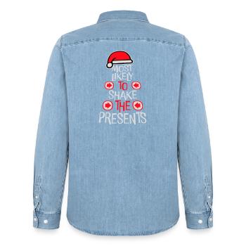 Le plus susceptible de secouer les cadeaux Noël Fun - Chemise en denim homme bio Stanley/Stella - bleu clair délavé - Dos - AI Model Male 185 light (185cm)