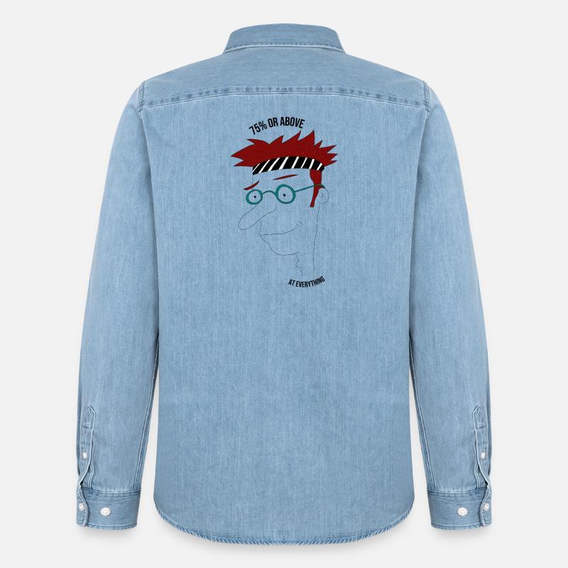 75 % oder mehr in allem, Mann - Männer Jeanshemd Organic von Stanley/Stella - verwaschenes Hellblau