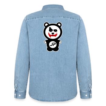 Jokerpanda - Men’s Organic Denim Shirt by Stanley/Stella - light wash - Back - AI Model Male 185 light (185cm)