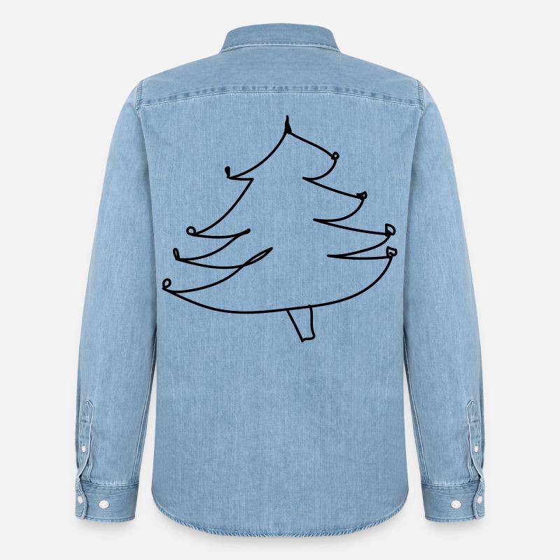 Weihnachtsbaum-Pullover (falscher Weihnachts-Pullover) - Männer Jeanshemd Organic von Stanley/Stella - verwaschenes Hellblau
